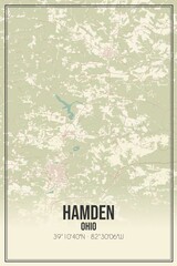 Retro US city map of Hamden, Ohio. Vintage street map.