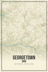 Retro US city map of Georgetown, Ohio. Vintage street map.