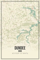 Fototapeta na wymiar Retro US city map of Dundee, Ohio. Vintage street map.