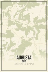 Retro US city map of Augusta, Ohio. Vintage street map.