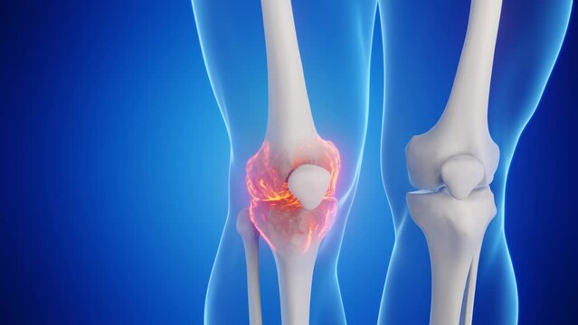 3d rendered medical animation of a man's knee joint