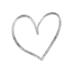 Fototapeta na wymiar Silver Glitter Heart Outlined