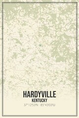 Retro US city map of Hardyville, Kentucky. Vintage street map.