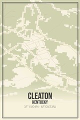 Retro US city map of Cleaton, Kentucky. Vintage street map.