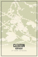 Retro US city map of Cleaton, Kentucky. Vintage street map.