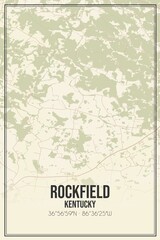 Retro US city map of Rockfield, Kentucky. Vintage street map.