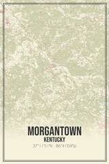 Retro US city map of Morgantown, Kentucky. Vintage street map.