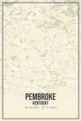Retro US city map of Pembroke, Kentucky. Vintage street map.
