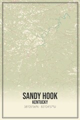 Retro US city map of Sandy Hook, Kentucky. Vintage street map.