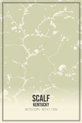 Retro US city map of Scalf, Kentucky. Vintage street map.