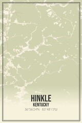 Retro US city map of Hinkle, Kentucky. Vintage street map.