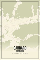 Retro US city map of Garrard, Kentucky. Vintage street map.