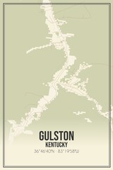 Obraz premium Retro US city map of Gulston, Kentucky. Vintage street map.