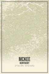 Retro US city map of McKee, Kentucky. Vintage street map.