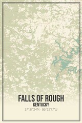 Retro US city map of Falls Of Rough, Kentucky. Vintage street map.