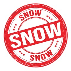 SNOW text written on red round stamp sign