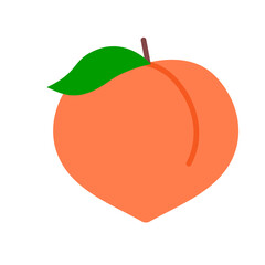 Peach icon isolated on white background. Healthy and organic food.