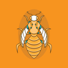 beautifull wasp mascot logo icon with theme cyborg robot mecha 