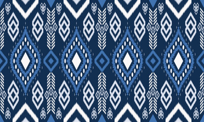 Ethnic textile fabric patterns background. Tribal Ikat geometry fabric seamless pattern vintage retro style. African motif royal luxurious ornate elegant ancient abstract ornament print vector.