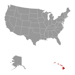 Obraz na płótnie Canvas Hawaii islands state map. Vector illustration.