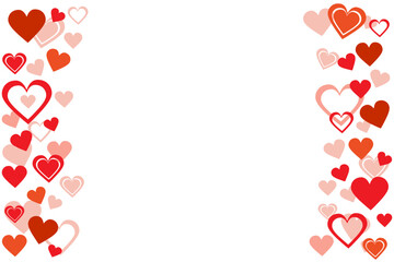 Obraz premium Romantic frame of hearts. Valentine's day backgraund. Vector