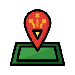 Pin location party icon with lineal color style vector