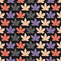 Autumn leaves seamless pattern background 