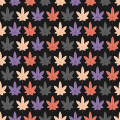 Autumn leaves seamless pattern background 