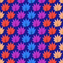 Autumn leaves seamless pattern background 