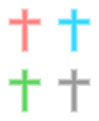 Obraz premium christian cross icon in 4 colours - vector