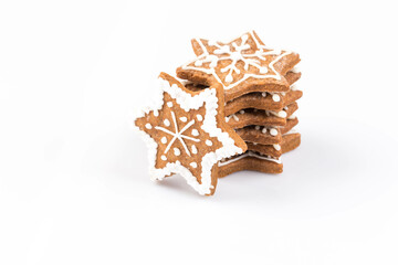 Star shape christmas gingerbread cookies