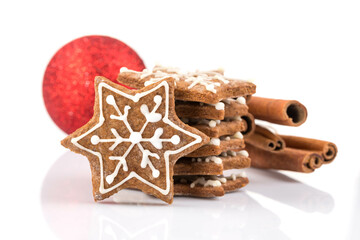 Star shape christmas gingerbread cookies