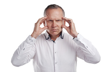 PNG shot of a handsome mature businessman standing alone against a grey background in the studio...