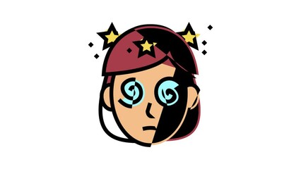 dizziness patient color icon animation