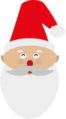Santa claus face beard moustache Merry christmas icon, transparent backgrounds