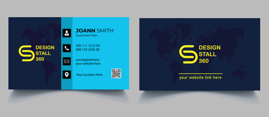 Blue Color Wonderful Business Card Design.