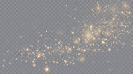 Gold particles. Light effect. Gold dust. background decoration.