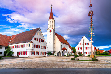 Tussenhausen, Bavaria. Romantic Road beautiful city in Germany.
