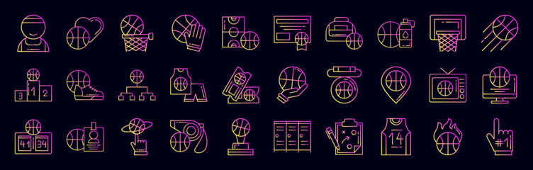 Basketball nolan icons collection vector illustration design