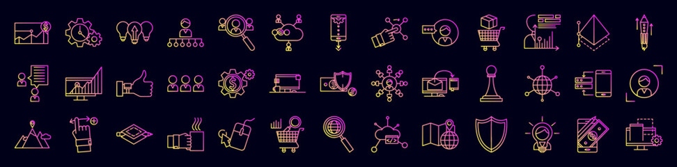 Business nolan icons collection vector illustration design