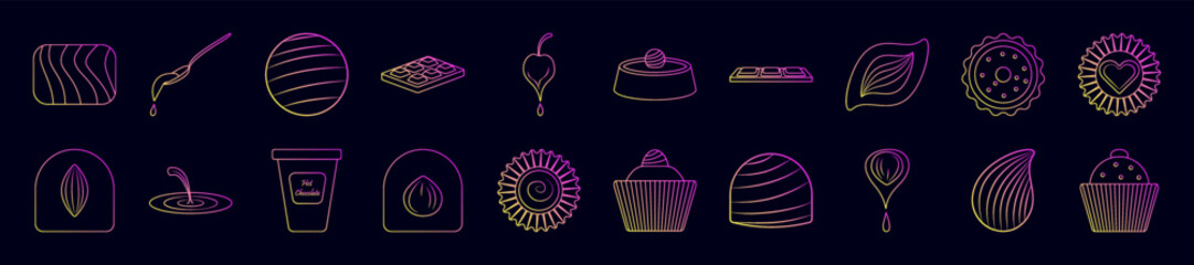 Chocolate nolan icons collection vector illustration design