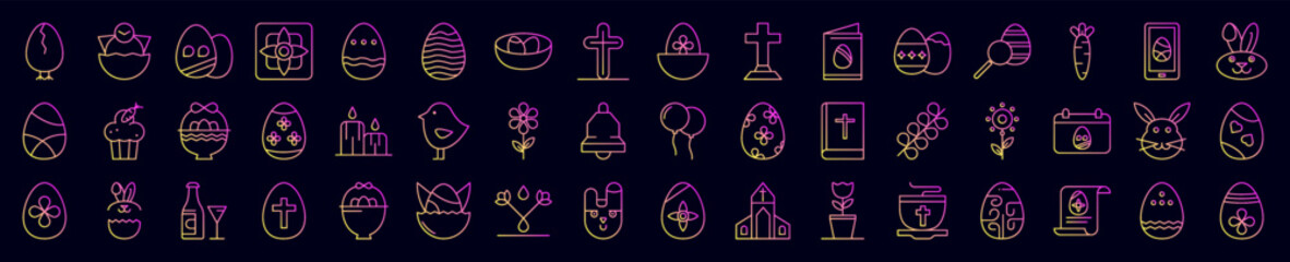 Easter day nolan icons collection vector illustration design