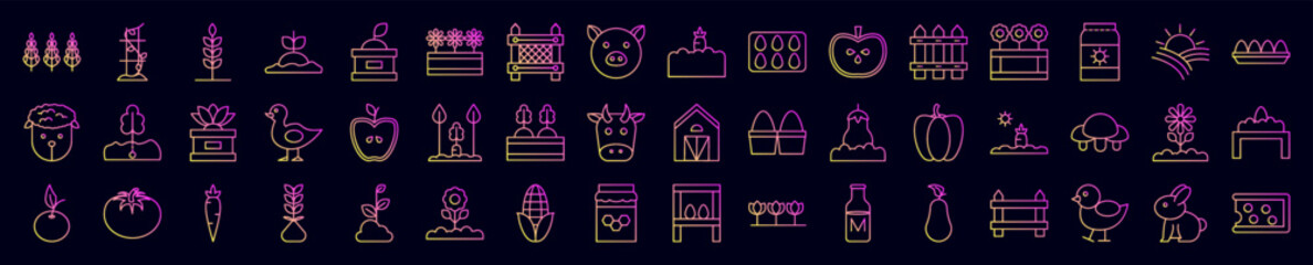 Farm nolan icons collection vector illustration design