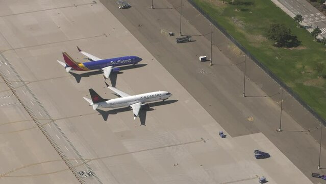 flying over airport in helicopter pov