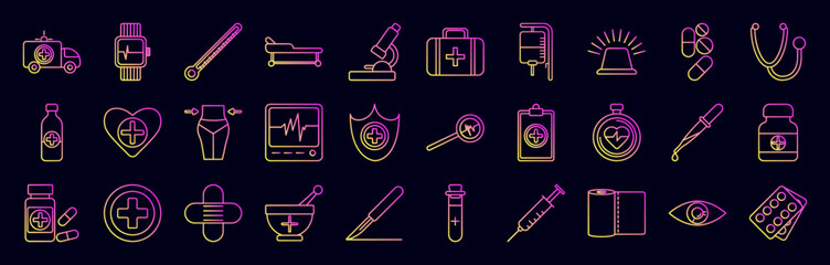 Medical nolan icons collection vector illustration design
