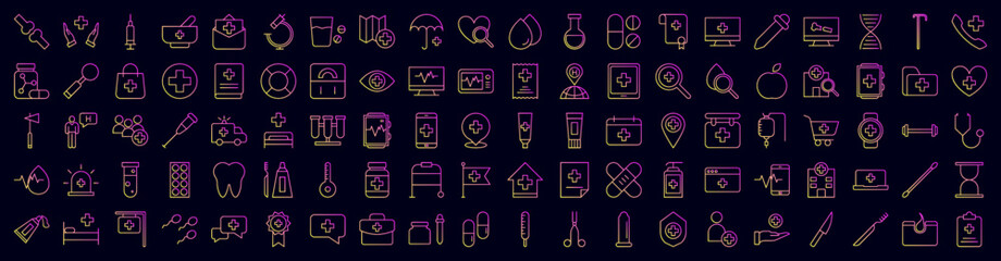 Medical nolan icons collection vector illustration design