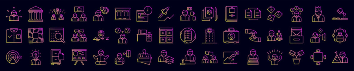 Office nolan icons collection vector illustration design