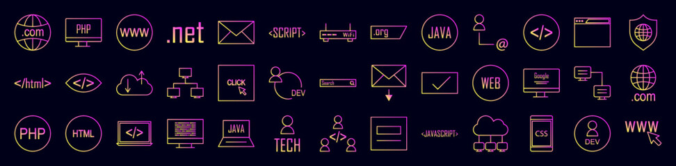 Online and web filled nolan icons collection vector illustration design