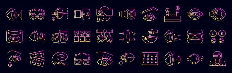 Ophthalmology nolan icons collection vector illustration design