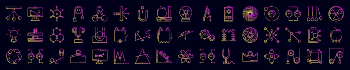 Physics nolan icons collection vector illustration design